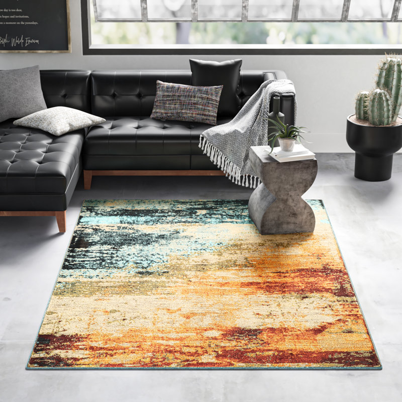 Trent Austin Design® Haugan Abstract Orange/Blue Area Rug & Reviews